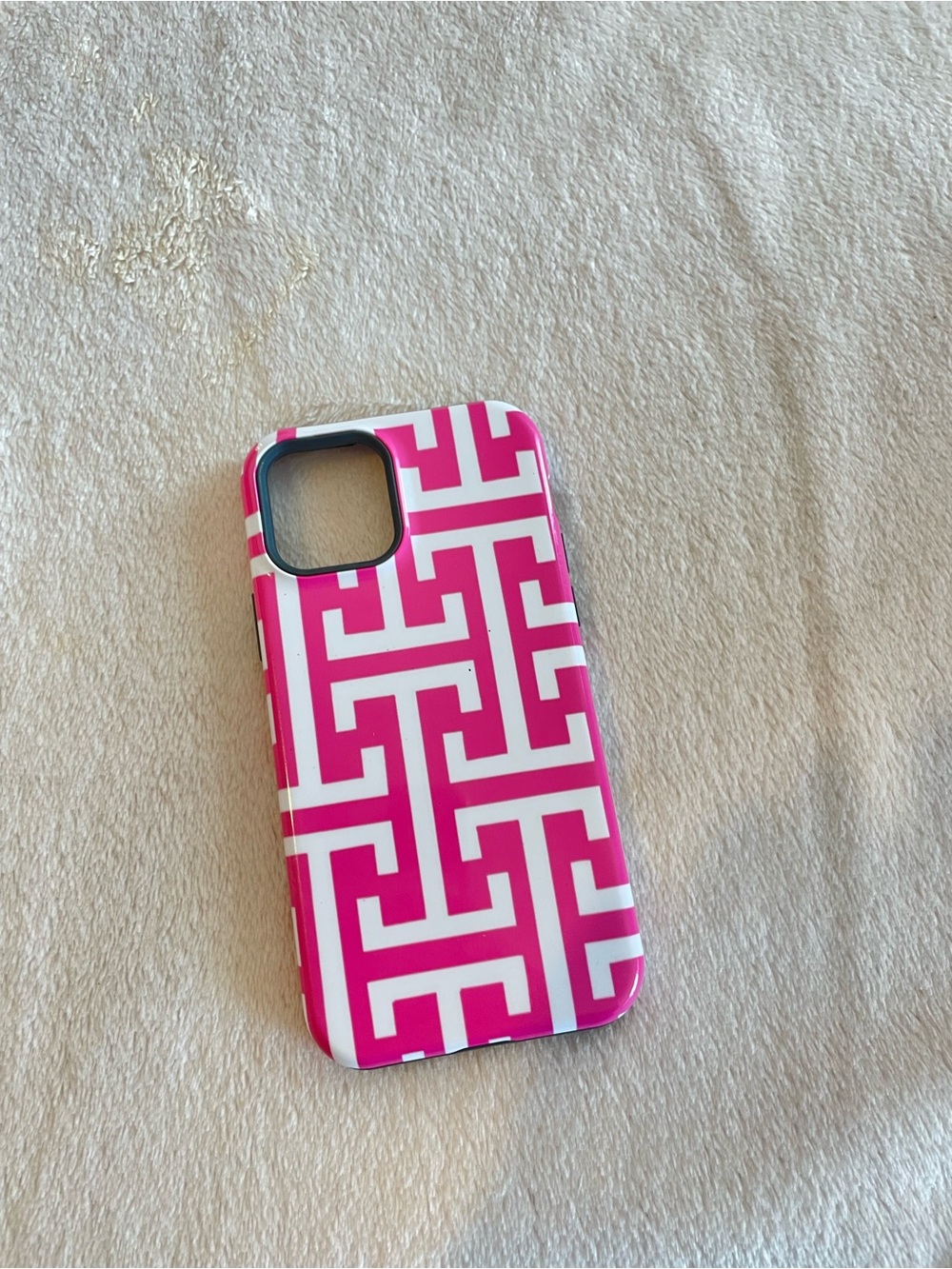 Redbubble Hot Pink and White Geometric Phone Case